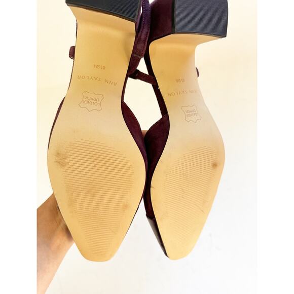 NWOB Ann Taylor Cap Toe Slingback Block Heel Pump Purple 8.5 - Picture 4 of 5